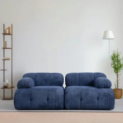 ICA Canapés En Tissu|Canapé modulable 2 places écru, assise profonde 190 cm