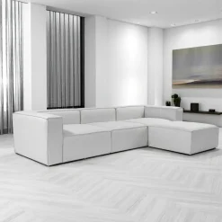 SPELLO Canapés 3 Places|Canapés En Tissu|Canapé modulable 3 places en lin - écru,