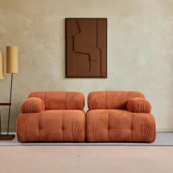ICA Canapés En Tissu|Canapé modulable 2 places rouille, assise profonde 190 cm