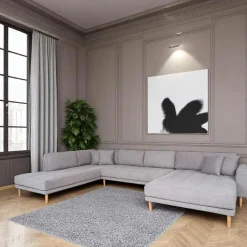 AMSTERDAM Canapés 3 Places|Canapés D'Angle|Canapé panoramique gris clair - côté gauche, 370 cm