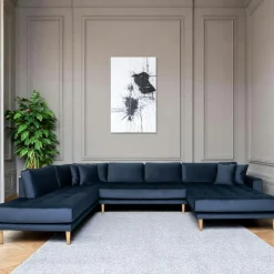 AMSTERDAM Canapés En Tissu|Canapés 3 Places|Canapé panoramique gris minéral - côté gauche