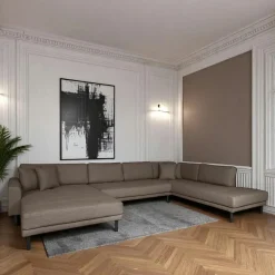 AMSTERDAM Canapés Marron|Canapés En Tissu|Canapé panoramique marron - côté gauche, 370 cm