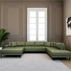 AMSTERDAM Canapés D'Angle|Canapés 3 Places|Canapé panoramique vert nature - côté gauche