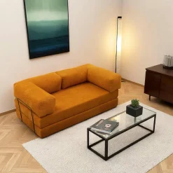 ALTEA Canapés En Tissu|Canapés 2 Places|Canapé-lit ocre confort, 190 cm