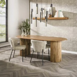 CREEK Meubles De Cuisine·Chaises|Chaises Capitonnées|Chaise beige sable moderne en velours tissé (lot de 2)