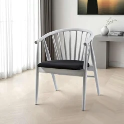 TENA Meubles De Cuisine·Chaises|Chaises En Bois|Chaise blanche à barreaux - velours noir
