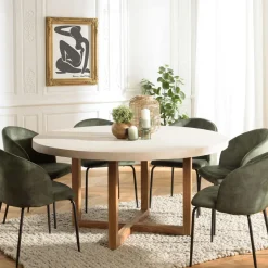 TIM Chaises En Bois|Chaises Contemporaines|Chaise bois et métal vert pale style écolier (lot de 2)