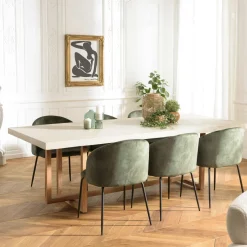 TIM Chaises En Bois|Chaises Contemporaines|Chaise bois et métal vert pale style écolier (lot de 2)