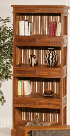 MANAK Chaises En Bois|Chaises Avec Accoudoirs|Chaise bois exotique et cannage dossier arrondi