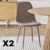 BERLIN Chaises Contemporaines|Meubles De Cuisine·Chaises|Chaise bouclette taupe avec pieds métal (lot de 2)
