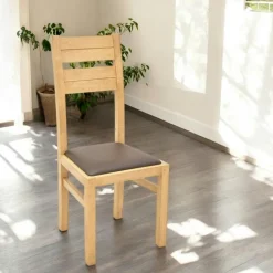 Attan Chaises Scandinaves|Chaises En Bois|Chaise classique bois et assise marron