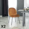 FLORENCE Meubles De Cuisine·Chaises|Chaises Velours|Chaise contemporaine en velours doré (lot 2)