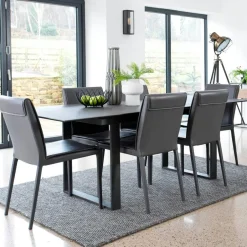 LIGURIE Meubles De Cuisine·Chaises|Chaises Capitonnées|Chaise contemporaine pivotante anthracite (lot de 2)