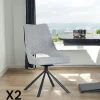 LIGURIE Meubles De Cuisine·Chaises|Chaises Capitonnées|Chaise contemporaine pivotante grise (lot de 2)