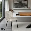 IENA Meubles De Cuisine·Chaises|Chaises Capitonnées|Chaise cosy en tissu beige (lot de 2)