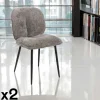 IENA Chaises Capitonnées|Chaises Contemporaines|Chaise cosy en tissu gris (lot de 2)