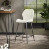 GALWAY Univers Déco·Design Contemporain|Chaise de bar blanche en bouclette avec repose-pieds (lot de 2)