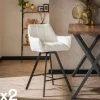 Melbourne Univers Déco·Design Contemporain|Chaises Bouclettes|Chaise de bar confortable en bouclette blanche avec fonction pivotante (lot de 2)