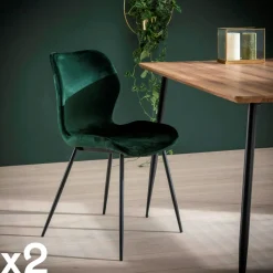 Melbourne Tabourets De Bar En Velours|Chaise de bar en velours vert (lot de 2)
