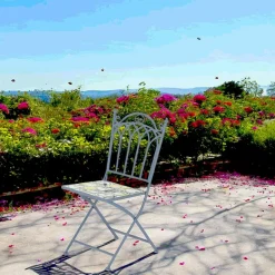 GRENADE Chaises De Jardin|Chaise de jardin bleue décor mosaïque citrons (lot de 2)