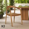 MENDOZA Chaises De Jardin|Chaises En Teck|Chaise de jardin design en teck (lot de 2)