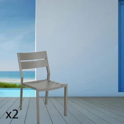 STOCKHOLM Chaises De Jardin|Meubles En Aluminium Brafab|Chaise de jardin en aluminium jaune tendre (lot de 2)