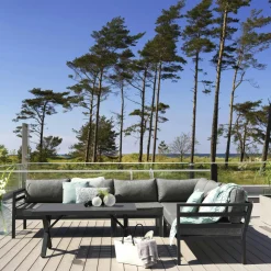 STOCKHOLM Chaises De Jardin|Meubles En Aluminium Brafab|Chaise de jardin en aluminium gris sable (lot de 2)