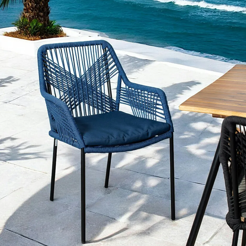 GRENADE Chaises De Jardin|Chaise de jardin en corde tressée grise