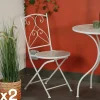 GRENADE Chaises De Jardin|Chaise de jardin en mosaïque beige (lot de 2)