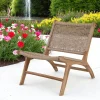 MENDOZA Chaises De Jardin|Chaise de jardin en teck avec assise en corde