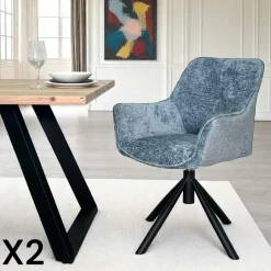 GRENADE Chaises De Jardin|Chaise de jardin noire en corde tressée et pieds bois FSC® (lot de 2)