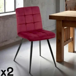 TAJ Chaises Contemporaines|Meubles De Cuisine·Chaises|Chaise de salle à manger beige sable en tissu côtelé (lot de 2)