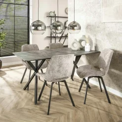 MALMOE Meubles De Cuisine·Chaises|Chaises Contemporaines|Chaise de salle à manger gris sombre avec pieds épingle (lot de 2)