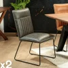 OKA Meubles De Cuisine·Chaises|Chaises Capitonnées|Chaise de salle à manger gris used (lot de 2)