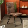 MALMOE Meubles De Cuisine·Chaises|Chaises Contemporaines|Chaise de salle à manger havane avec pieds épingle (lot de 2)