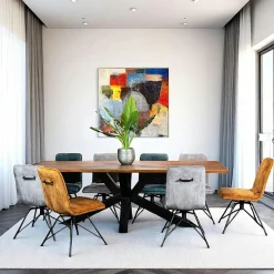 MALMOE Meubles De Cuisine·Chaises|Chaises Contemporaines|Chaise de salle à manger havane avec pieds épingle (lot de 2)