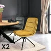 PALERME Meubles De Cuisine·Chaises|Chaises Velours|Chaise de salle à manger pivotante en velours moutarde (lot de 2)