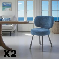 LIGURIE Meubles De Cuisine·Chaises|Chaises Contemporaines|Chaise de salle à manger prune, assise ronde (lot de 2)