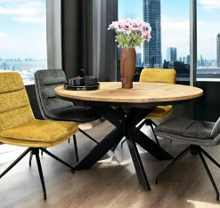 PALERME Meubles De Cuisine·Chaises|Chaises Velours|Chaise de salle à manger pivotante en velours noir (lot de 2)