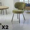 LIGURIE Meubles De Cuisine·Chaises|Chaises Contemporaines|Chaise de salle à manger verte, assise ronde (lot de 2)