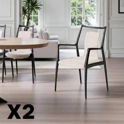 Chaises En Bois|Chaises Contemporaines|Chaise design anthracite à structure noire (lot de 2) ALDER