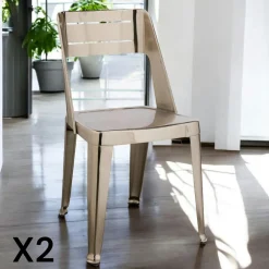 Helsinki Chaises Industrielles|Meubles De Cuisine·Chaises|Chaise design chrome (lot de 2)