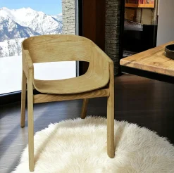 PALERME Meubles De Cuisine·Chaises|Chaises Scandinaves|Chaise design en bouclette écrue