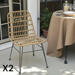 GRENADE Meubles De Cuisine·Chaises|Chaises Contemporaines|Chaise en rotin synthétique (lot de 2)