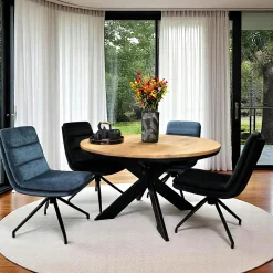 IENA Meubles De Cuisine·Chaises|Chaises Capitonnées|Chaise en tissu côtelé moutarde (lot de 2)