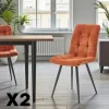LOMBARDIE Meubles De Cuisine·Chaises|Chaises Contemporaines|Chaise en tissu terracotta motif damier (lot de 2)