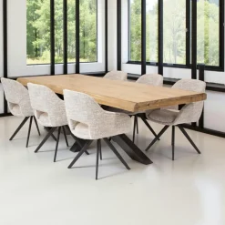 LOMBARDIE Meubles De Cuisine·Chaises|Chaises Contemporaines|Chaise en tissu terracotta motif damier (lot de 2)