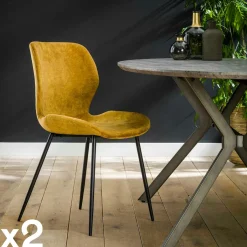 Melbourne Univers Déco·Design Contemporain|Chaises Capitonnées|Chaise en velours bleu (lot de 2)