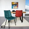PALERME Meubles De Cuisine·Chaises|Chaises Velours|Chaise en velours lagon motif damier (lot de 2)
