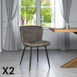 Melbourne Meubles De Cuisine·Chaises|Chaises Velours|Chaise en velours piqué bleu (lot de 2)
